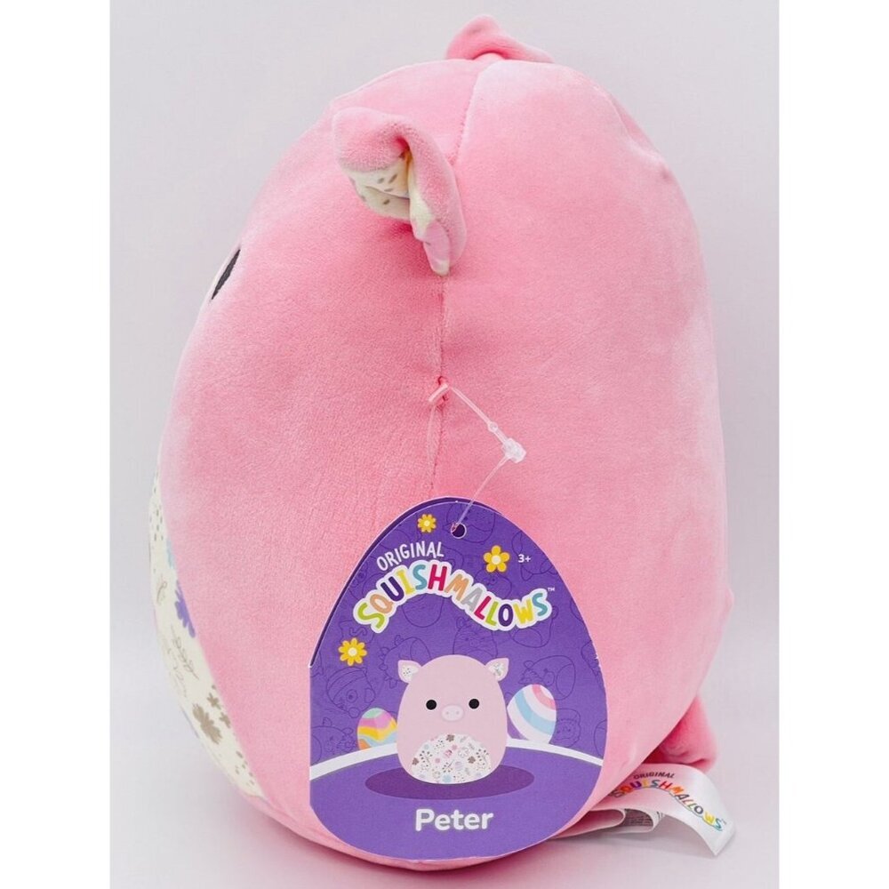 NWT Squishmallows Peter the Pig 8" Plush Stuffed Animal Easter Egg Floral Belly - Picture 3 of 7